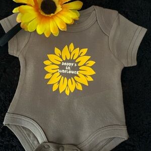 Sunflower, Daddy’s lil Sunflower Onesie with Matching Headband.